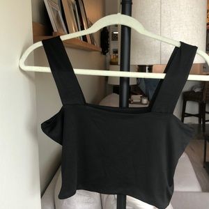Square neck black crop